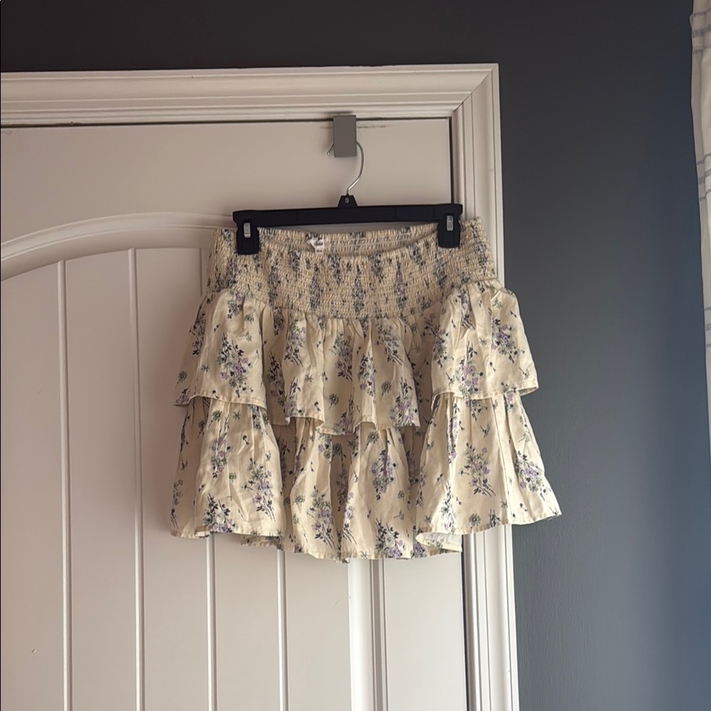 aerie Cream Bubble Mini Skirt